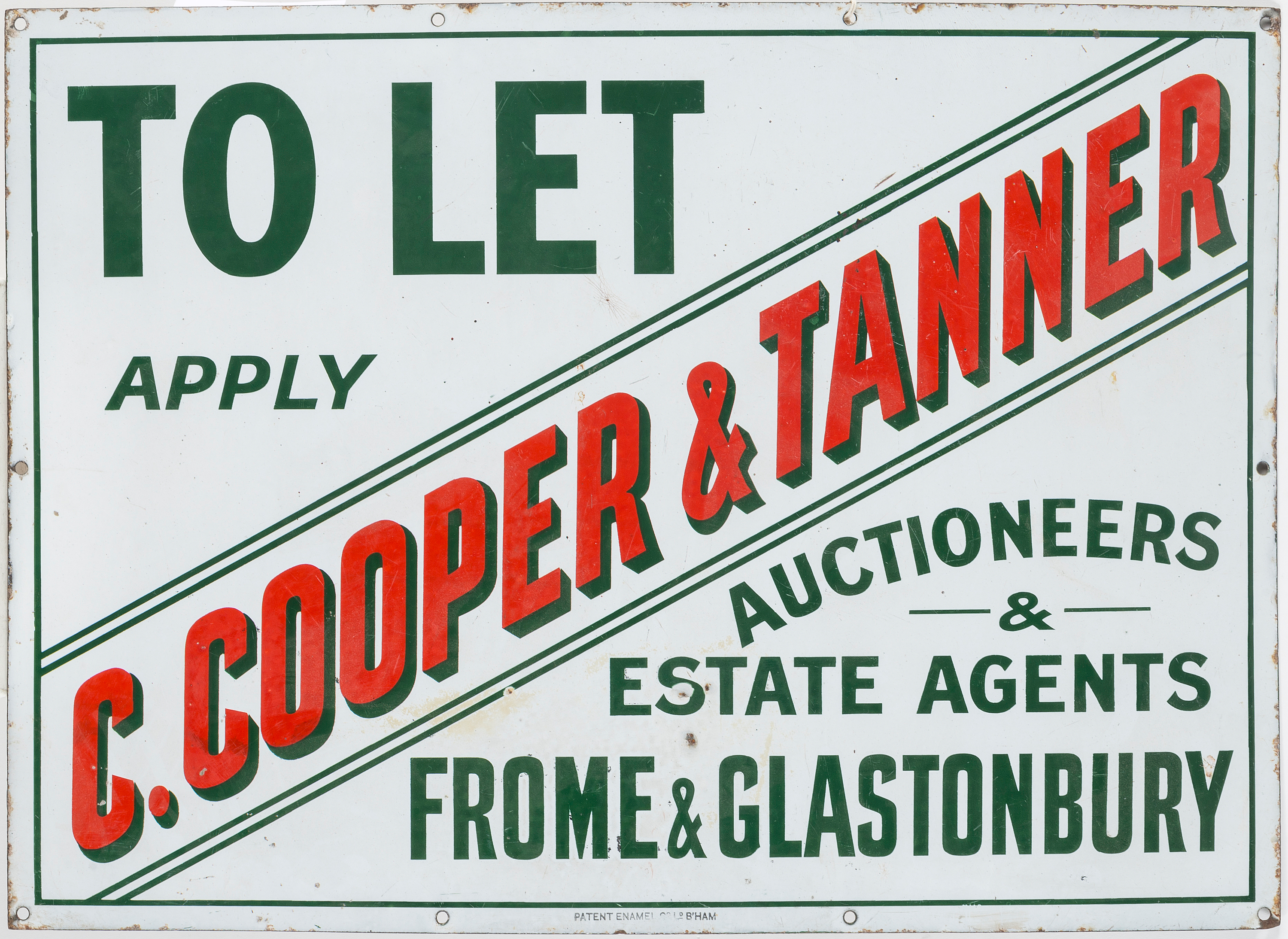 An English enameled sign, first half of the 20th Century. Bukowskis