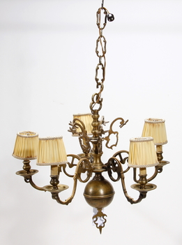 99163. LJUSKRONA, mässing, barockstil, 1900-talets början. H 60.