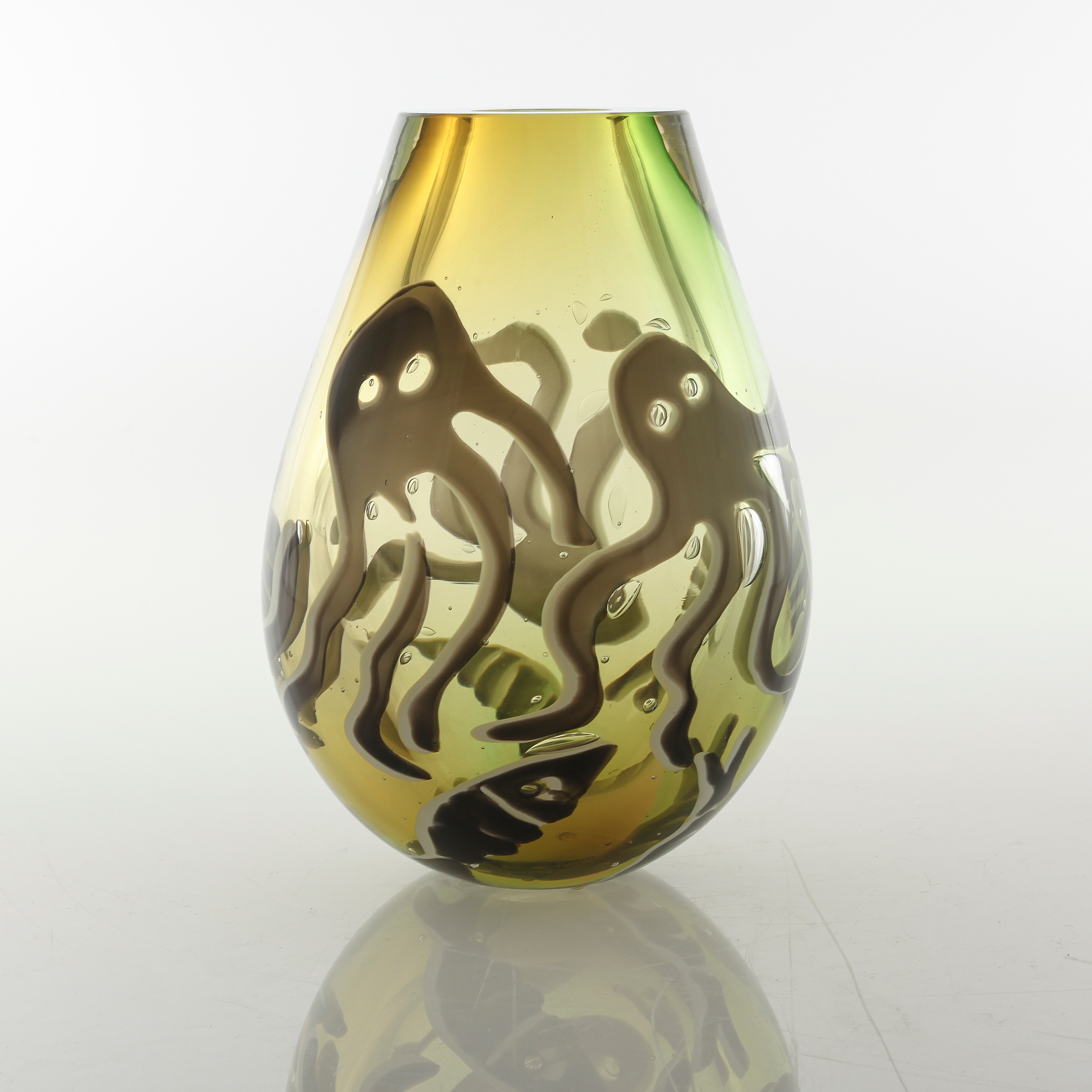 Marty Rytkonen A unique glass vase by Martti Rytkönen for Orrefors, signed, numbered ...